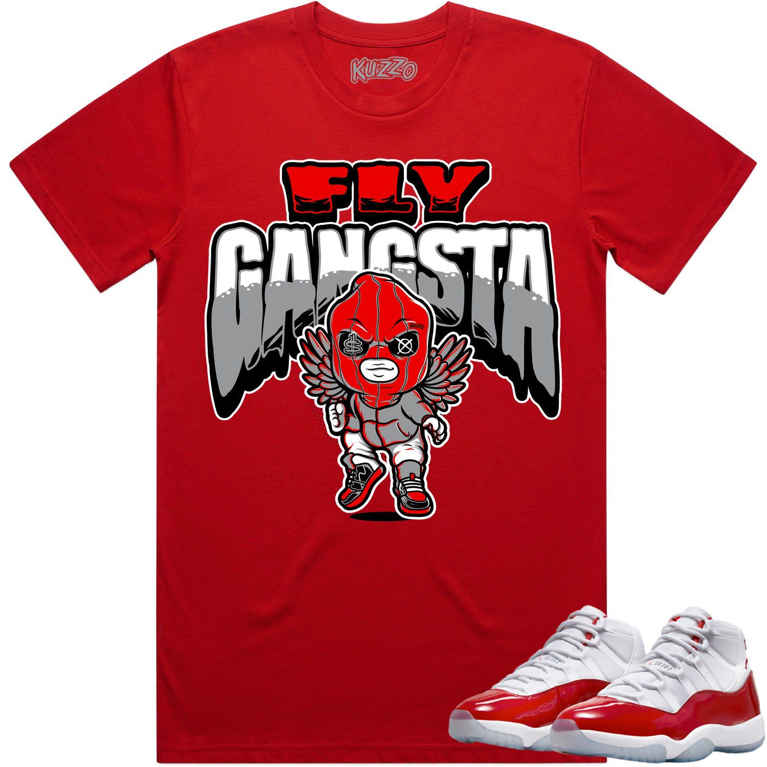 Cherry 11s Shirt - Jordan Retro 11 Cherry Shirts - Red Fly Gangsta