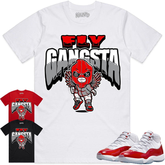 Cherry 11s Shirt - Jordan Retro 11 Cherry Shirts - Red Fly Gangsta