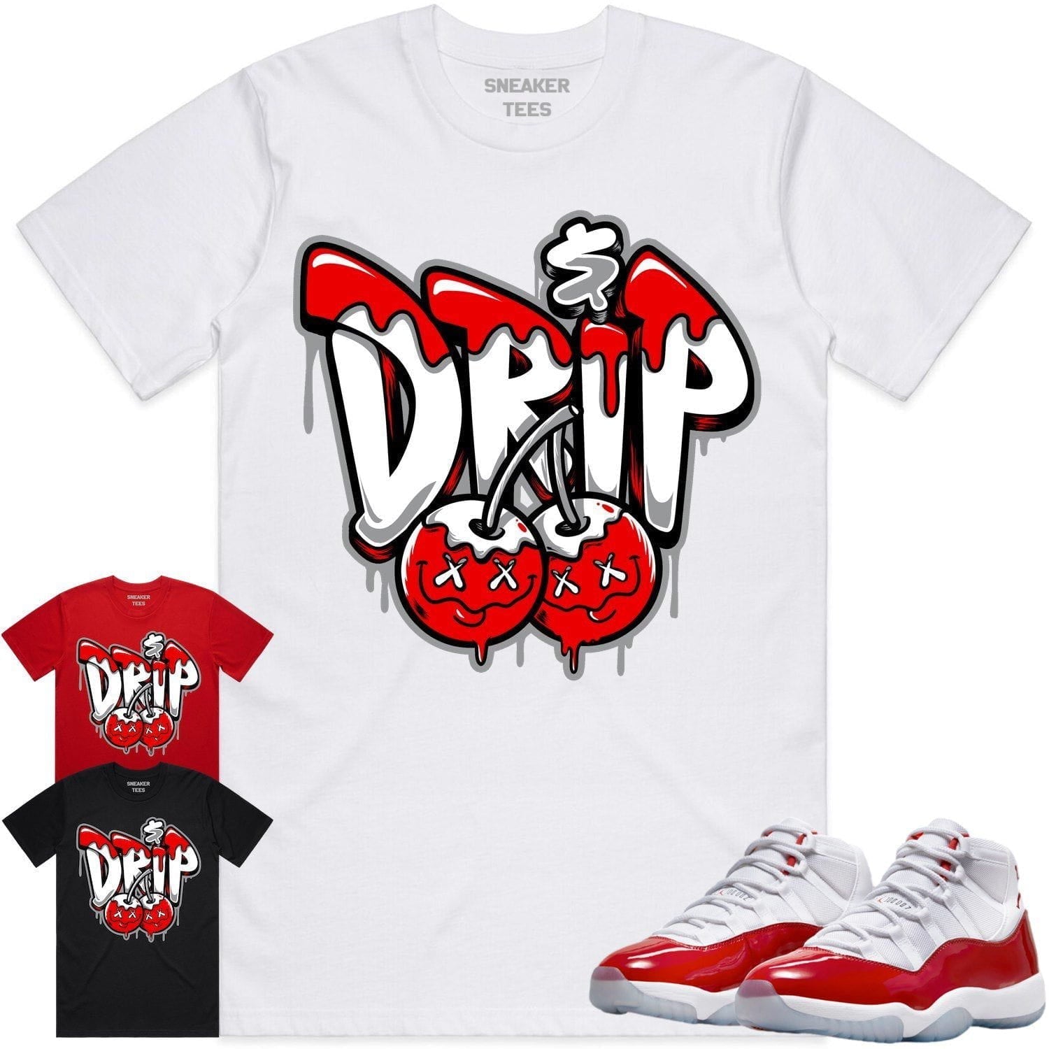 Jordan 11 Cherry 11s Shirt to Match RED MONEY DRIP XGear101