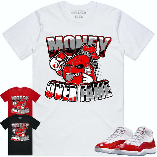 Cherry 11s Shirt - Jordan Retro 11 Cherry Shirts - Red Money over Fame