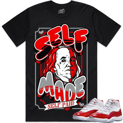 Cherry 11s Shirt - Jordan Retro 11 Cherry Shirts - Red Self Made