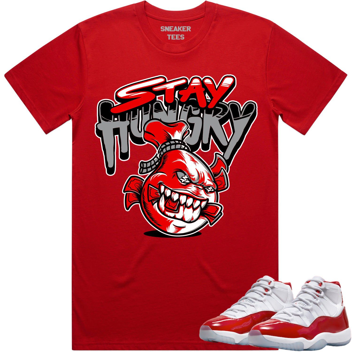 Cherry 11s Shirt - Jordan Retro 11 Cherry Shirts - Red Stay Hungry