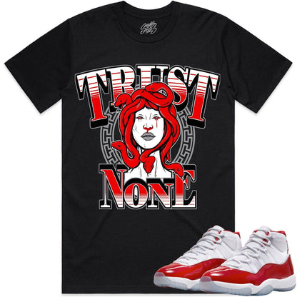 Cherry 11s Shirt - Jordan Retro 11 Cherry Shirts - Red Trust No One