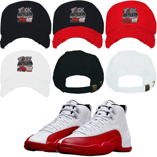 Cherry 12s Dad Hat - Jordan 12 Cherry Hats - Red F#ck