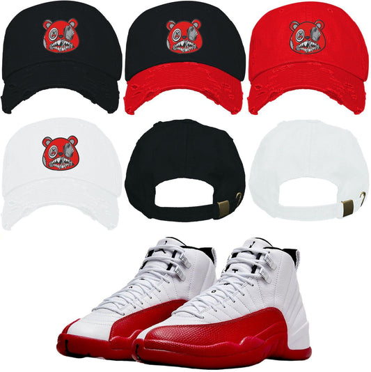 Cherry 12s Dad Hat - Jordan 12 Cherry Hats - Red Money Talks