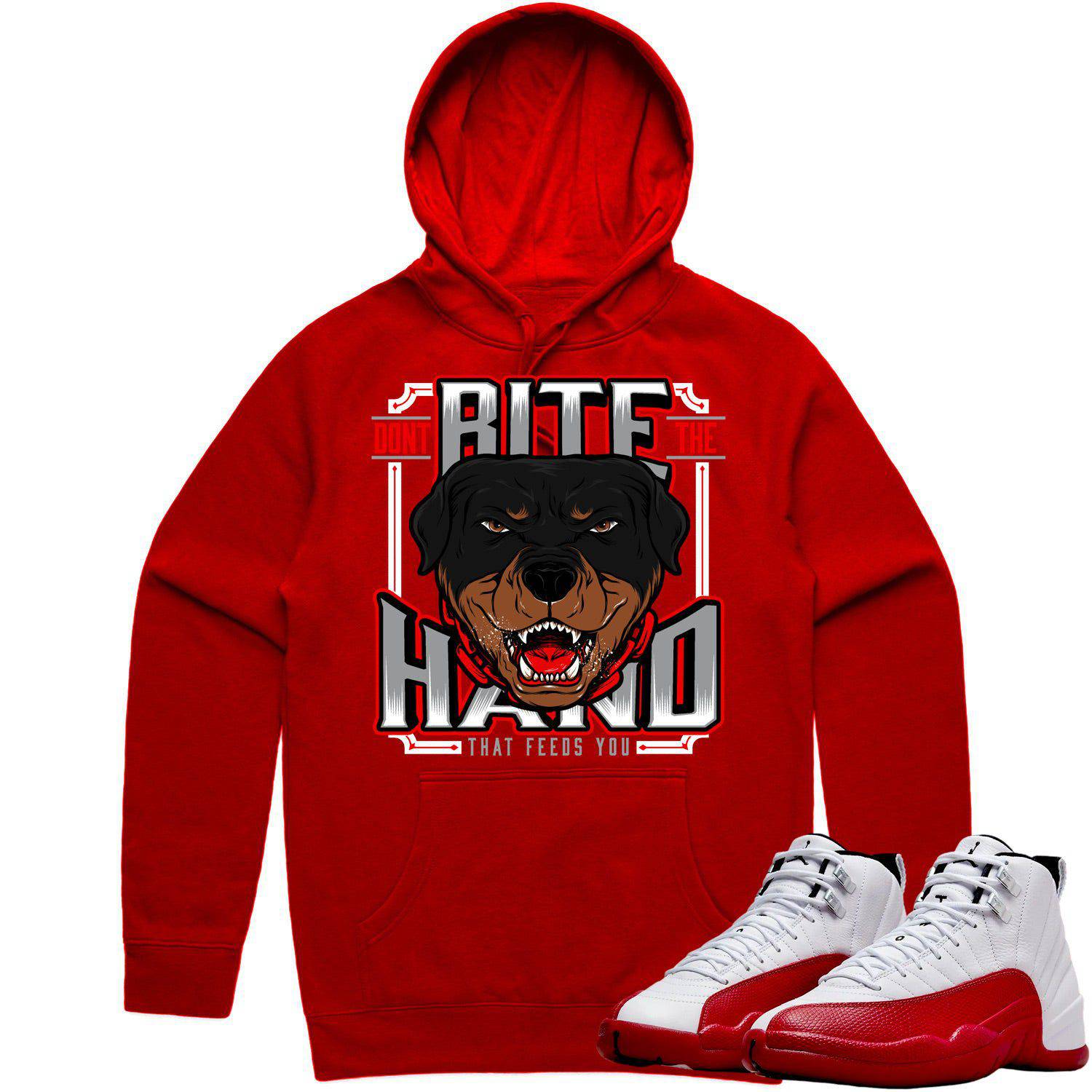 Cherry 12s Hoodie - Jordan Retro 12 Cherry Hoodie - Dont Bite