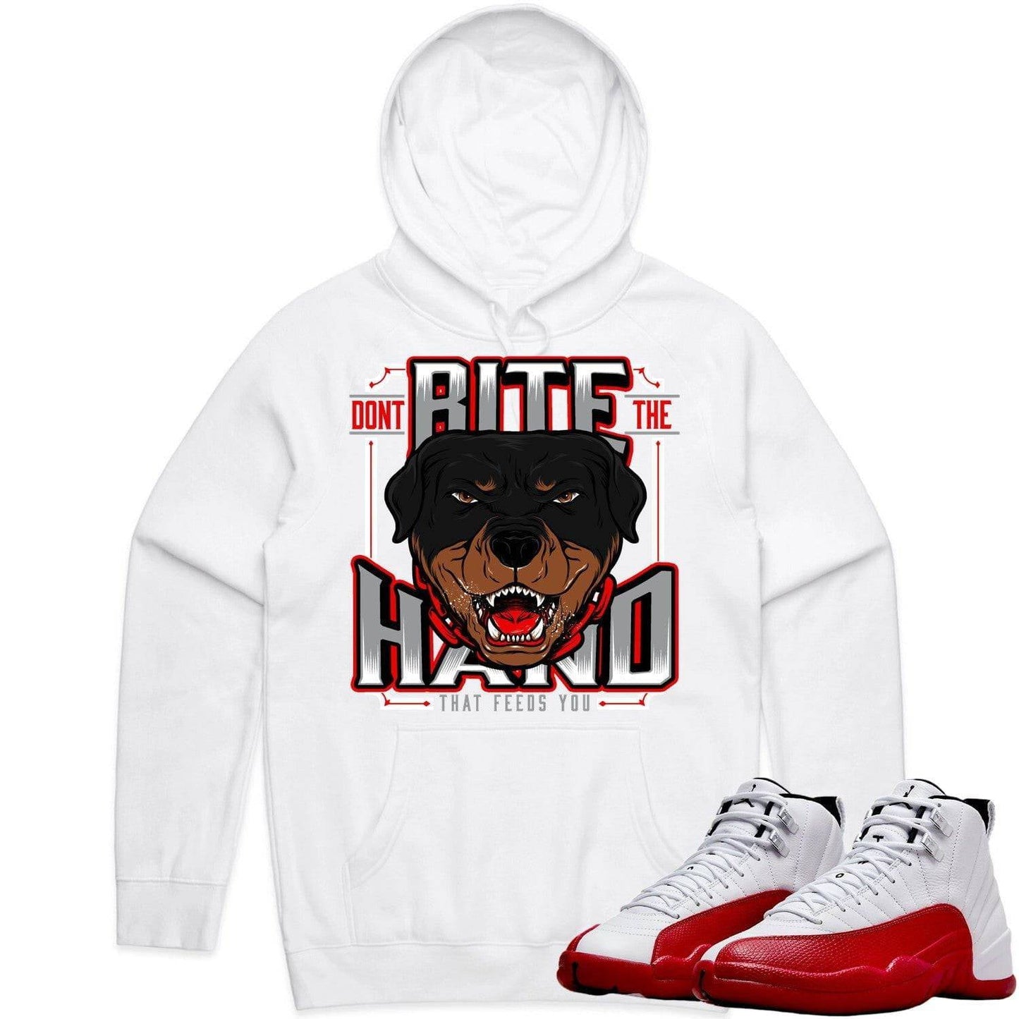 Cherry 12s Hoodie - Jordan Retro 12 Cherry Hoodie - Dont Bite