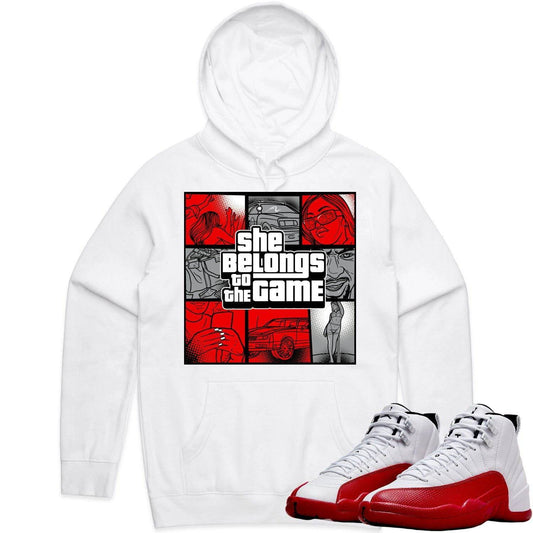 Cherry 12s Hoodie - Jordan Retro 12 Cherry Hoodie - Game