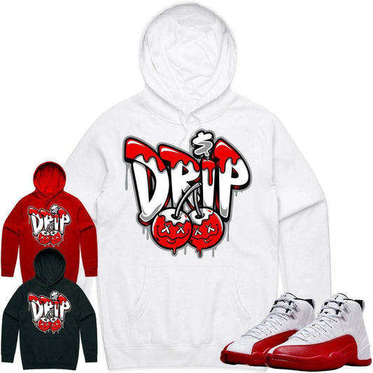 Cherry 12s Hoodie - Jordan Retro 12 Cherry Hoodie - Money Drip