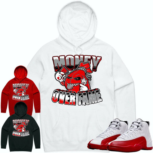 Cherry 12s Hoodie - Jordan Retro 12 Cherry Hoodie - Money over Fame