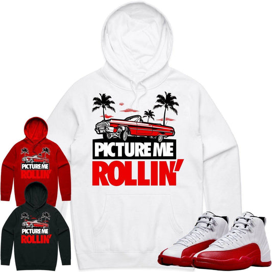 Cherry 12s Hoodie - Jordan Retro 12 Cherry Hoodie - Red Picture