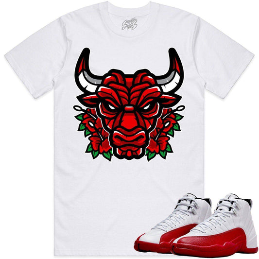 Cherry 12s Shirt - Jordan Retro 12 Cherry Shirts - Bully Roses