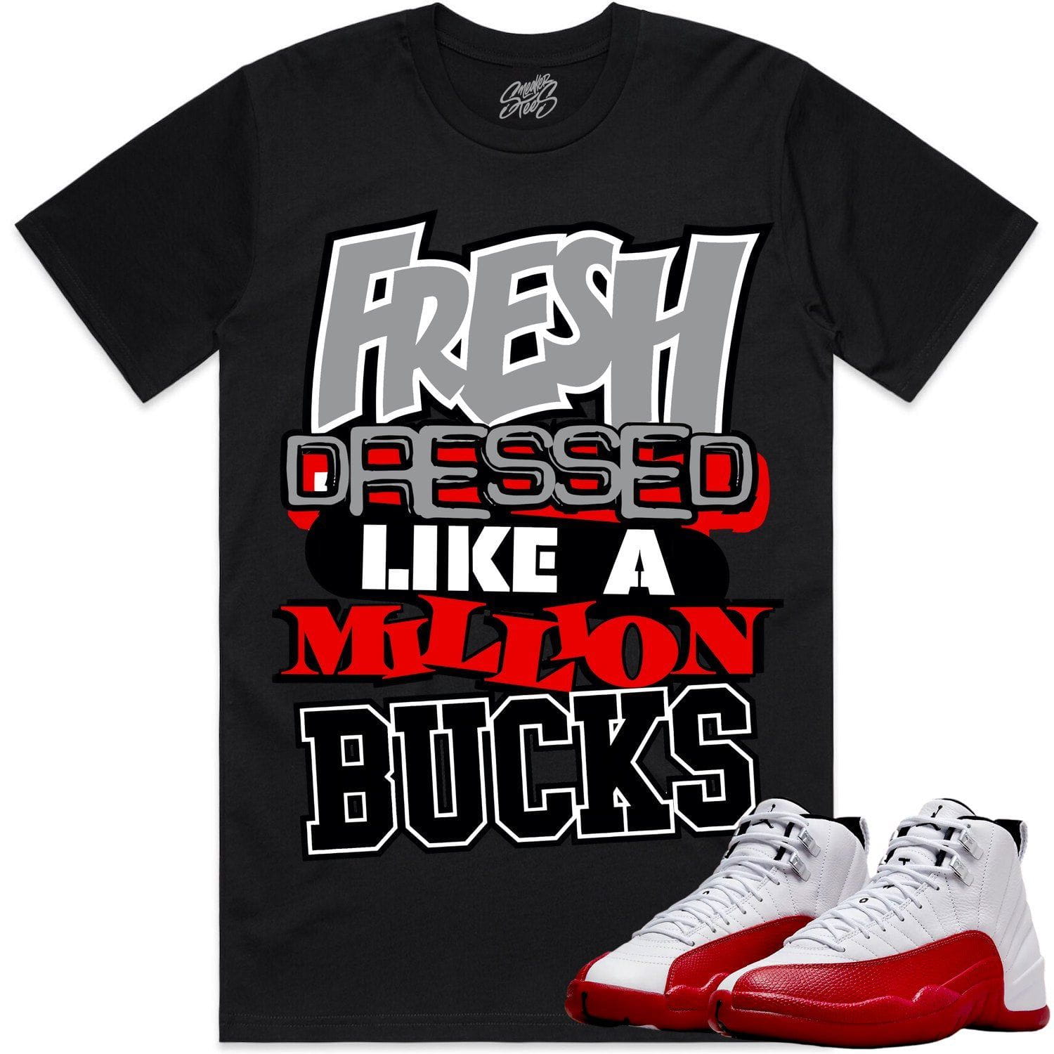 Cherry 12s Shirt - Jordan Retro 12 Cherry Shirts - Million Bucks
