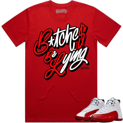 Cherry 12s Shirt - Jordan Retro 12 Cherry Shirts - Red BBL