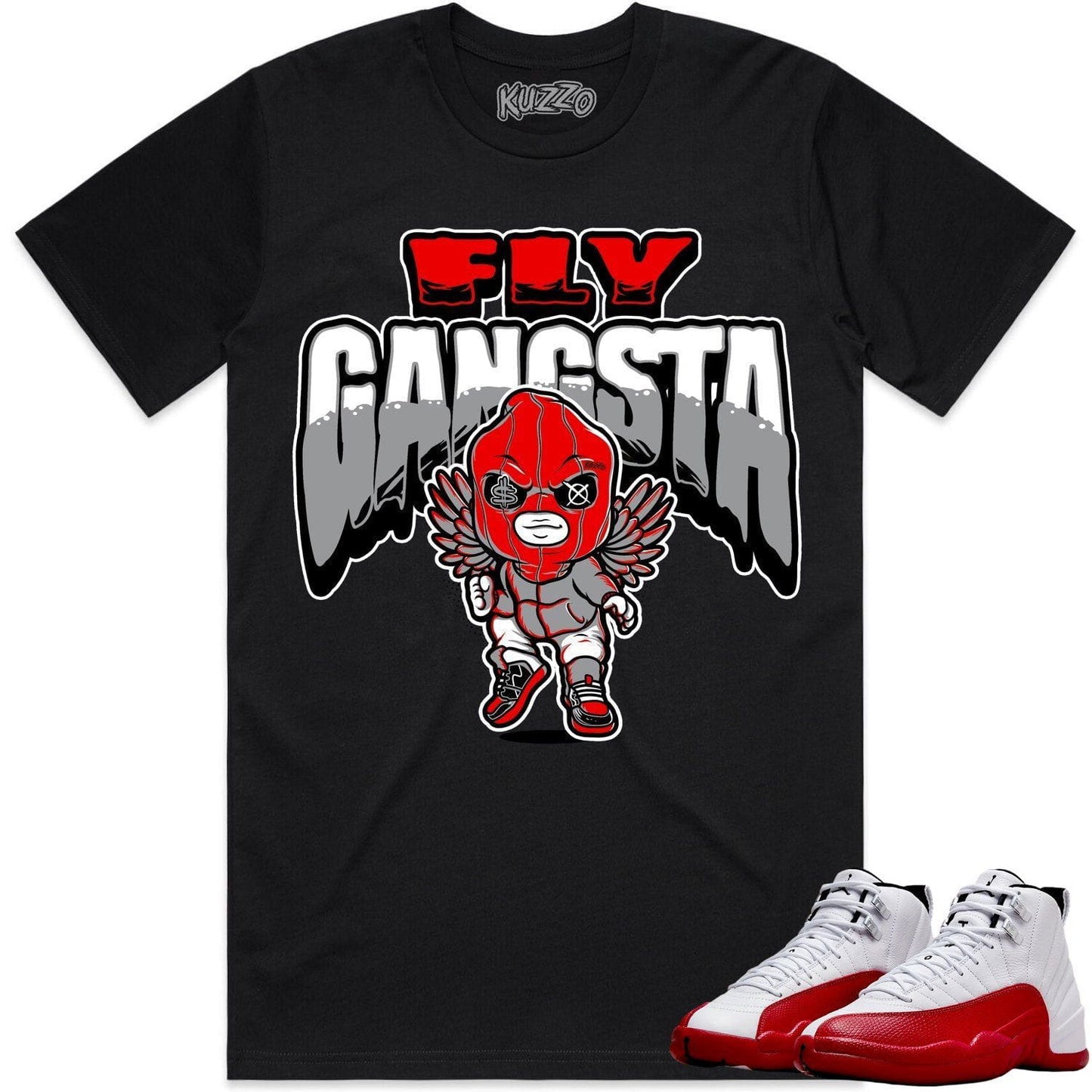 Cherry 12s Shirt - Jordan Retro 12 Cherry Shirts - Red Fly Gangsta