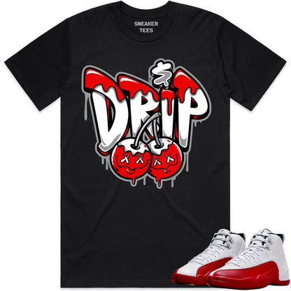 Cherry 12s Shirt - Jordan Retro 12 Cherry Shirts - Red Money Drip