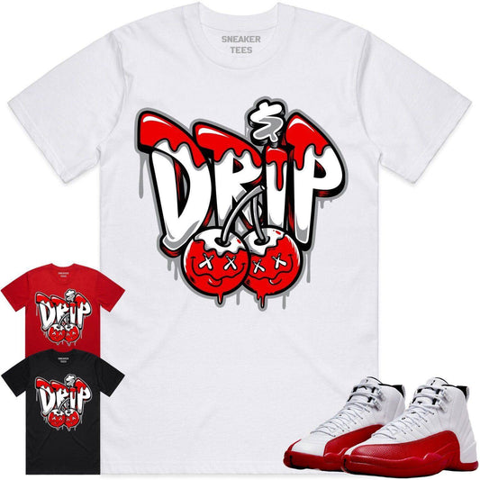 Cherry 12s Shirt - Jordan Retro 12 Cherry Shirts - Red Money Drip