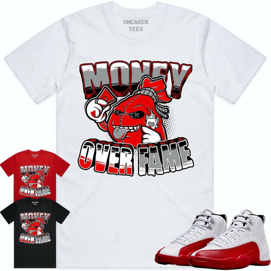 Cherry 12s Shirt - Jordan Retro 12 Cherry Shirts - Red Money over Fame