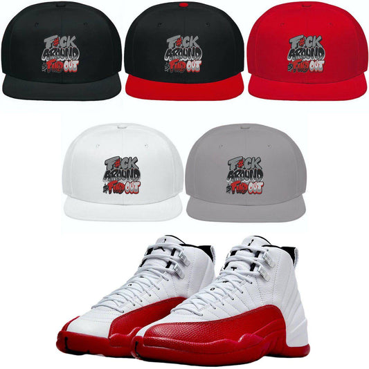 Cherry 12s Snapback Hat - Jordan 12 Cherry Hats - F#ck