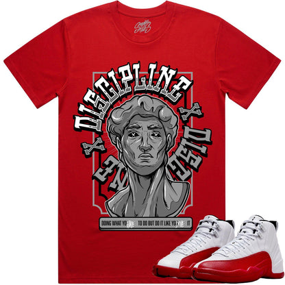 Cherry 12s Sneaker Tees - Shirt to Match - Discipline