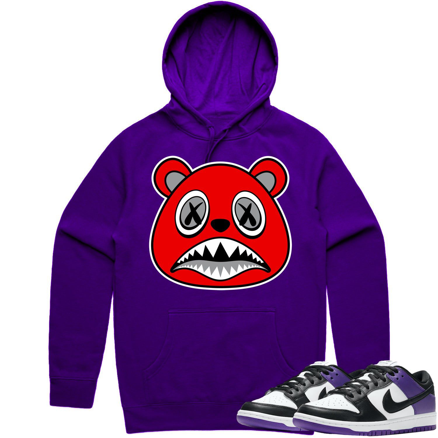 Court Purple Dunks Hoodie - Dunks Hoodies - Angry Baws Bear