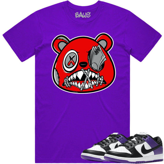 Court Purple Dunks Shirt - Dunks Sneaker Tees - Angry Money Talks Baws