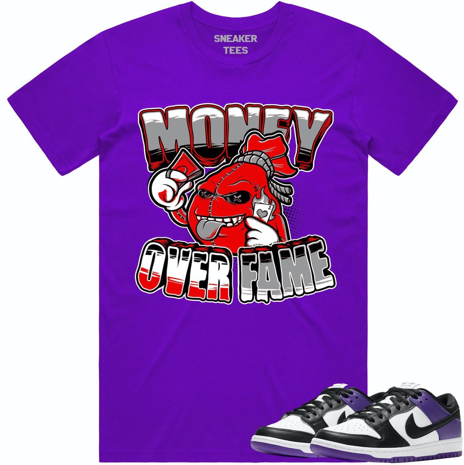 Court Purple Dunks Shirt - Dunks Sneaker Tees - Money Over Fame