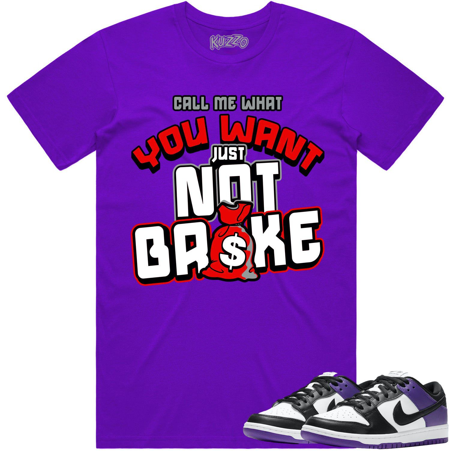 Court Purple Dunks Shirt - Dunks Sneaker Tees - Not Broke