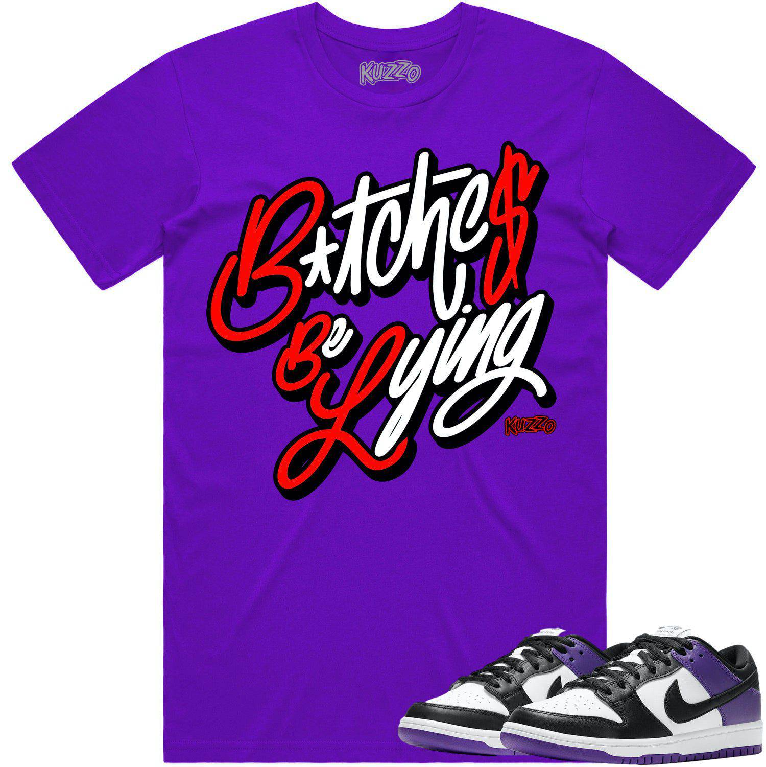 Court Purple Dunks Shirt - Dunks Sneaker Tees - Red BBL