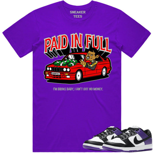 Court Purple Dunks Shirt - Dunks Sneaker Tees - Red Paid