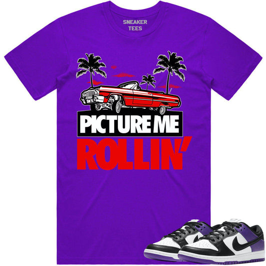 Court Purple Dunks Shirt - Dunks Sneaker Tees - Red Picture