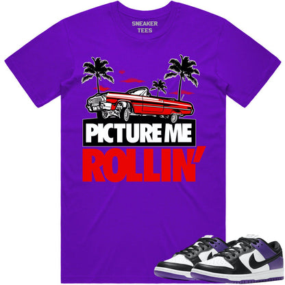 Court Purple Dunks Shirt - Dunks Sneaker Tees - Red Picture Me Rollin