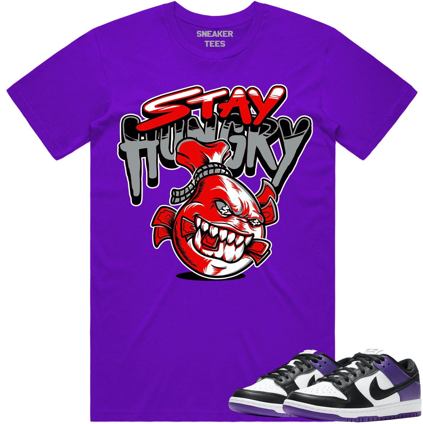 Court Purple Dunks Shirt - Dunks Sneaker Tees - Stay Hungry