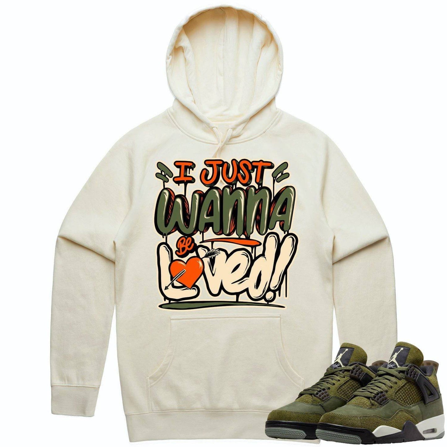 Craft Olive 4s Hoodie - Jordan Retro 4 Olive Hoodie - Celadon Loved