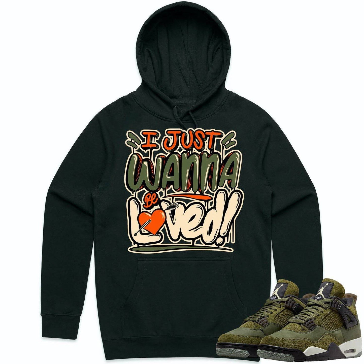 Craft Olive 4s Hoodie - Jordan Retro 4 Olive Hoodie - Celadon Loved