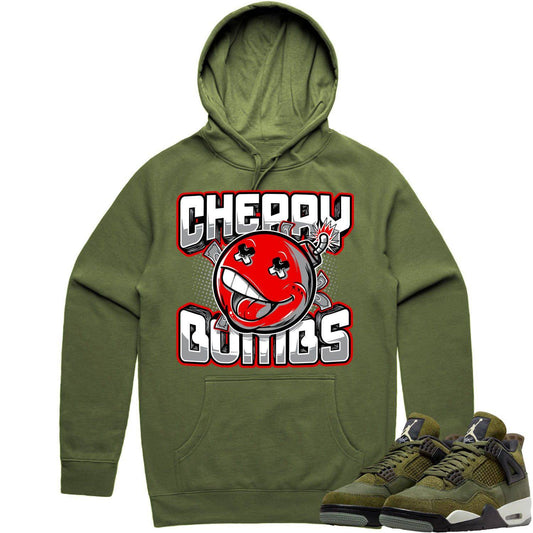 Craft Olive 4s Hoodie - Jordan Retro 4 Olive Shirts - Cherry Bombs