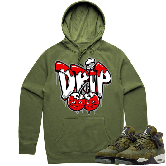 Craft Olive 4s Hoodie - Jordan Retro 4 Olive Shirts - Money Drip