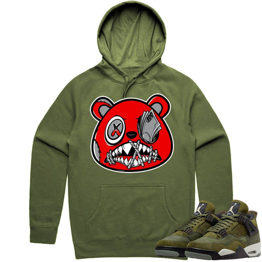 Craft Olive 4s Hoodie - Jordan Retro 4 Olive Shirts - Money Talks Baws