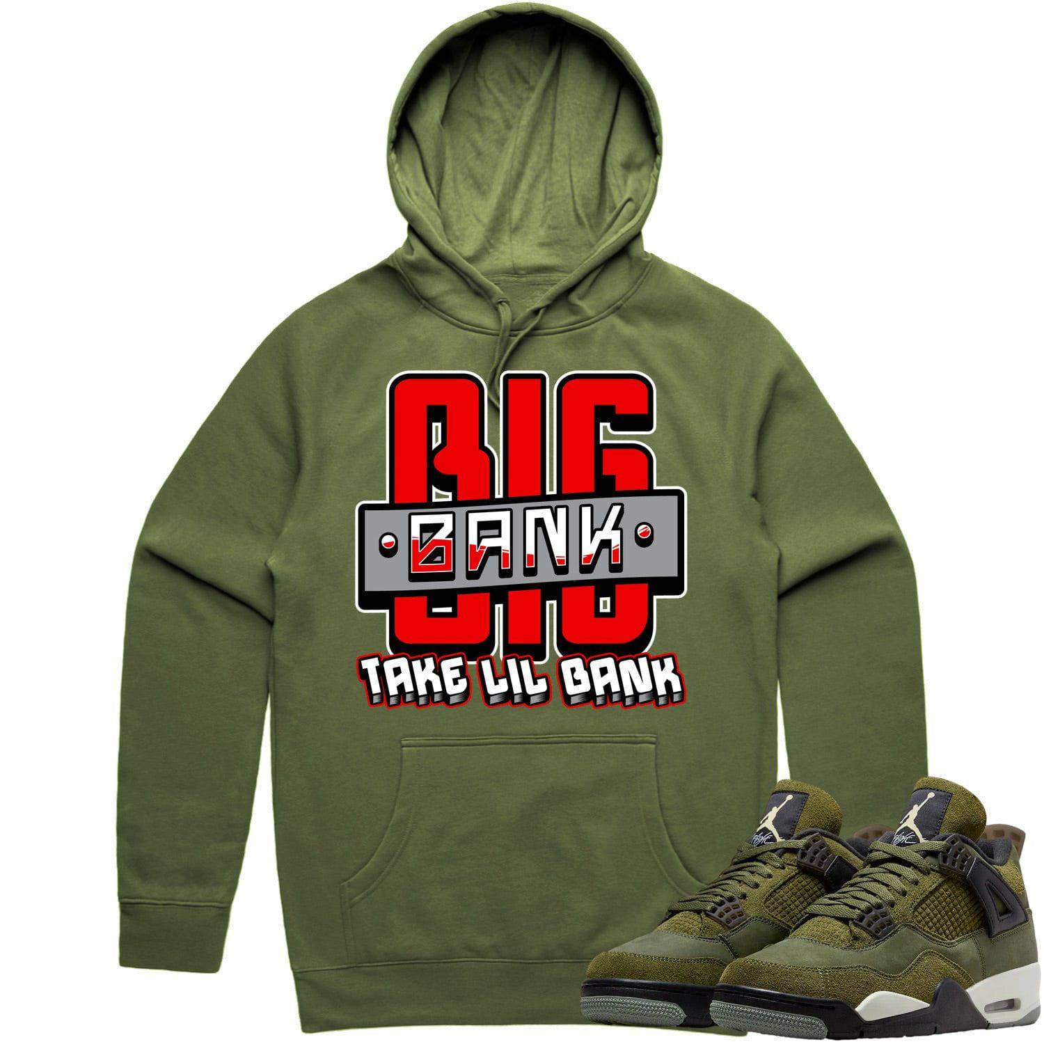 Craft Olive 4s Hoodie - Jordan Retro 4 Olive Shirts - Red Big Bank