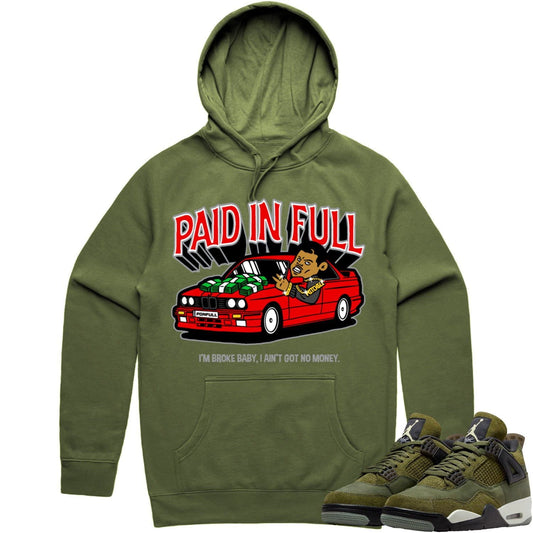 Craft Olive 4s Hoodie - Jordan Retro 4 Olive Shirts - Red Paid