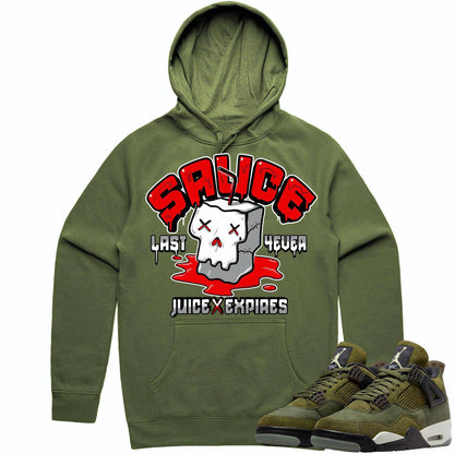 Craft Olive 4s Hoodie - Jordan Retro 4 Olive Shirts - Red Sauce