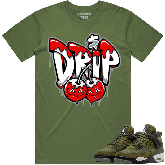 Craft Olive 4s Shirt - Jordan Retro 4 Olive Shirt - Money Drip