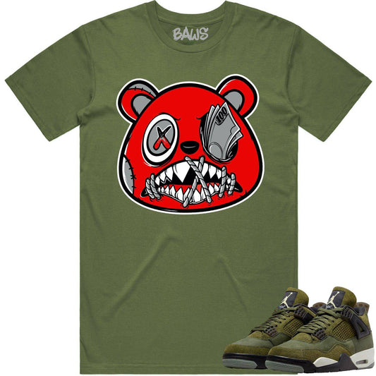 Craft Olive 4s Shirt - Jordan Retro 4 Olive Shirt - Money Talks Baws