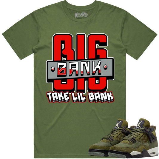 Craft Olive 4s Shirt - Jordan Retro 4 Olive Shirt - Red Big Bank