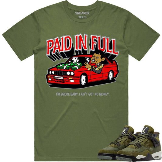 Craft Olive 4s Shirt - Jordan Retro 4 Olive Shirt - Red Paid