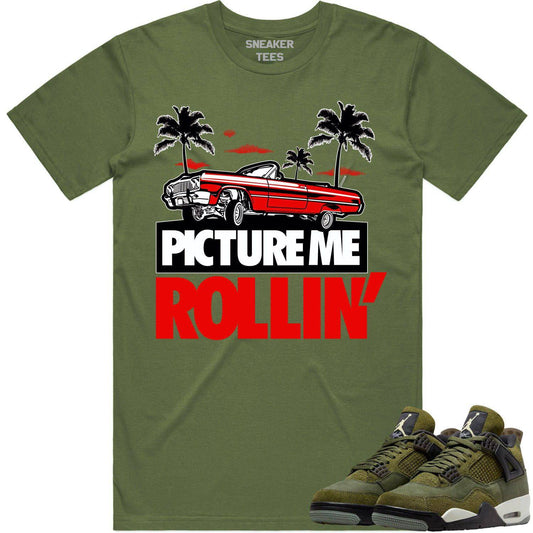 Craft Olive 4s Shirt - Jordan Retro 4 Olive Shirt - Red Picture