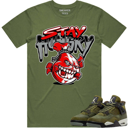 Craft Olive 4s Shirt - Jordan Retro 4 Olive Shirt - Stay Hungry