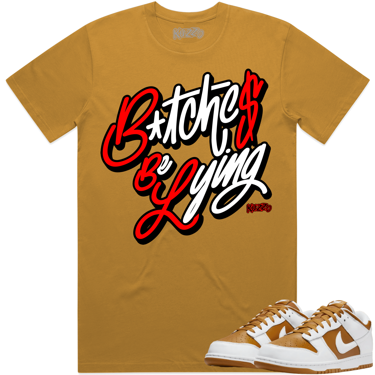 Curry Dunks Shirt - Dunks Low Curry Sneaker Tees - Red BBL