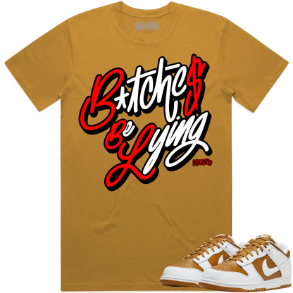 Curry Dunks Shirt - Dunks Low Curry Sneaker Tees - Red BBL