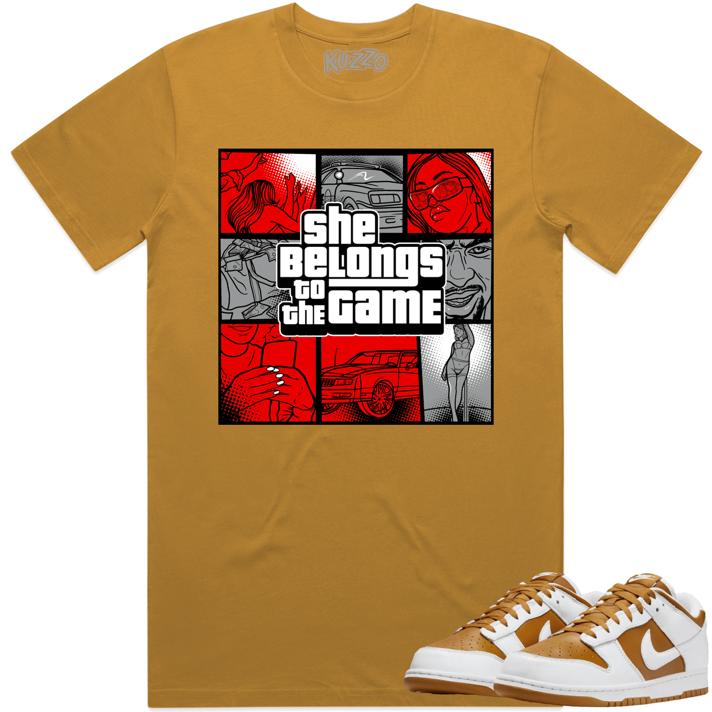 Curry Dunks Shirt - Dunks Low Curry Sneaker Tees - Red Game